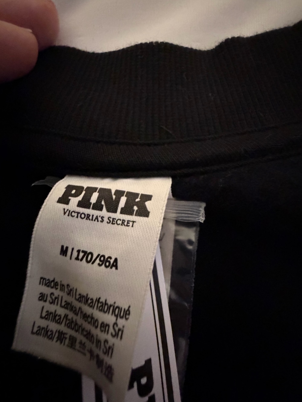 PINK Victoria's Secret Campus Fleece Cropped Cardigan | Black | Medium - Picture 2 of 3